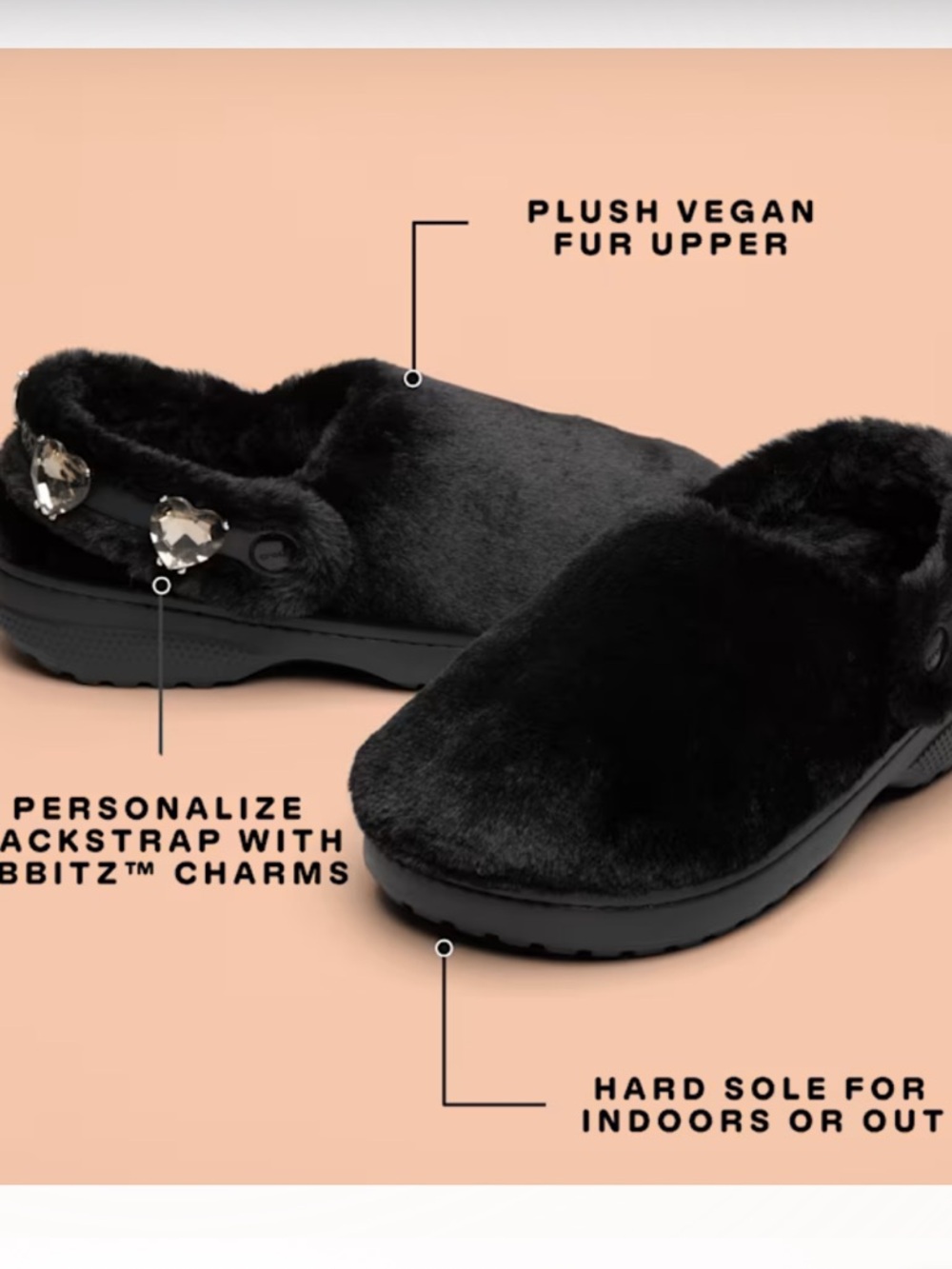 CROCS Classic Unfurgettable Clog Black Plush Fuzz Lined Clog - Picture 6 of 16